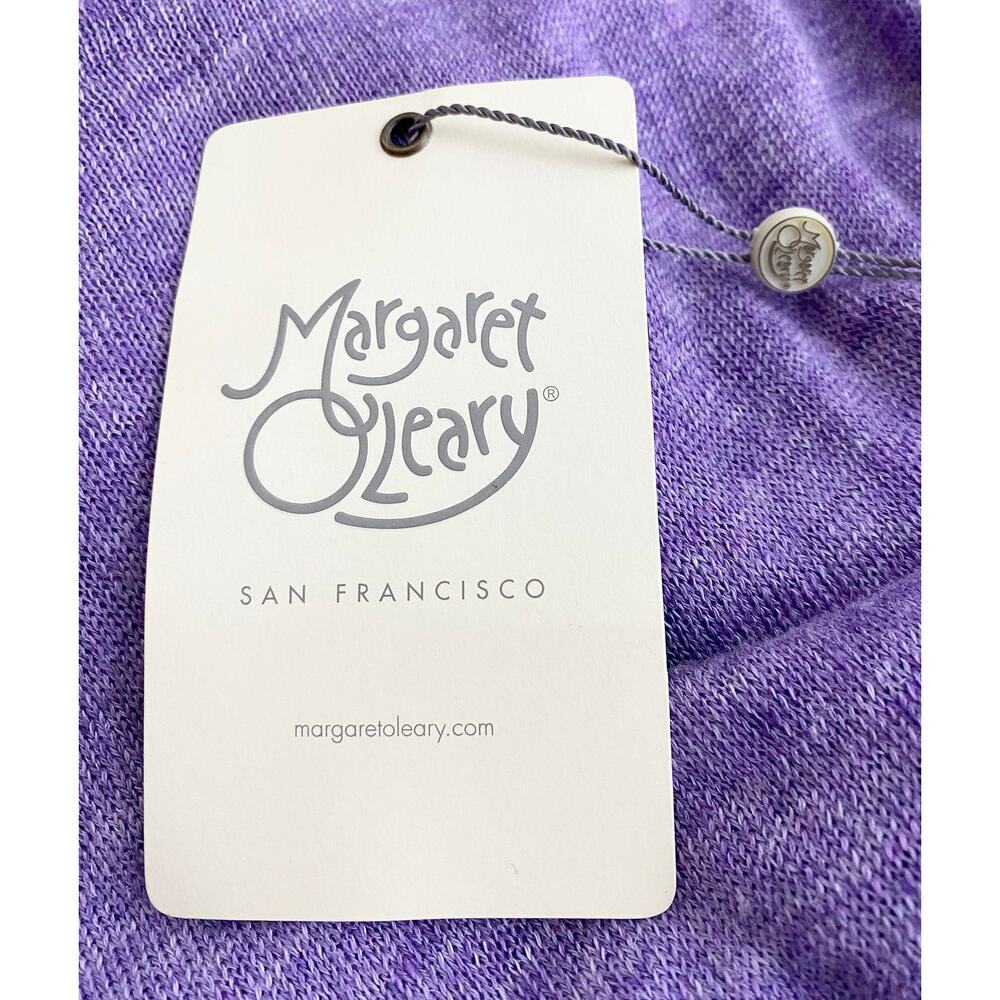 Margaret O'Leary Womens Flounce Italian Linen Lightweight Sweater Blouse Ruffle - Picture 6 of 8